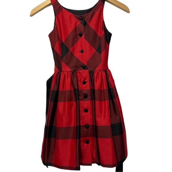 Ralph Lauren Gorgeous Red and Black Plaid Dress Girls Size 8 - Picture 5 of 15